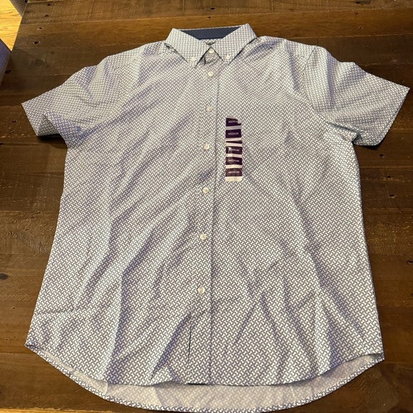 Men's Blue Patterned Shirt - Picture 1 of 4